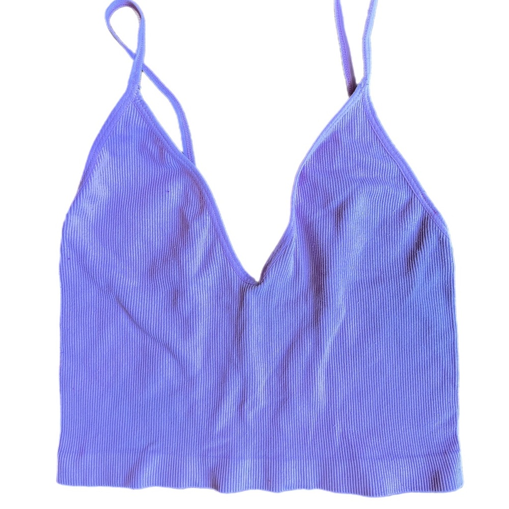 PrettyLittleThing Baby Pink Plunge Cami Crop Top